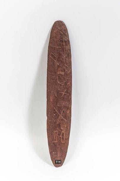 Plaque de message / Message stick. Fin XIXe...